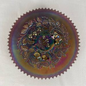 Antique Northwood Amethyst Iridescent Carnival Glass Plate